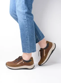 Lage Veterschoenen|Wandelschoenen<Wolky Cupar - taupe combi leer taupecombileer