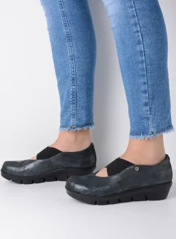 Instappers|Herfst/Winter<Wolky Cursa - zwart metallic nubuck zwartmetallicnubuck