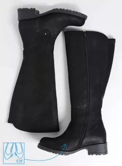 Lange Laarzen|Herfst/Winter<Wolky Curtina F2F - zwart nubuck zwartnubuck