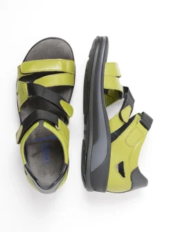 Sandalen<Wolky Desh - olijfgroen leer olijfgroenleer