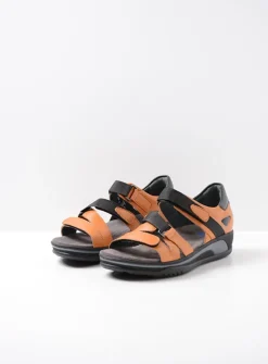 Sandalen<Wolky Desh - oranje leer oranjeleer