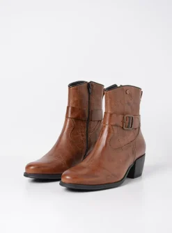 Halfhoge Laarzen|Cowboylaarzen<Wolky Dexter - cognac leer cognacleer