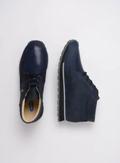 Hoge Veterschoenen|Wandelschoenen<Wolky e-Boot - blauw stretch nubuck blauwstretchnubuck