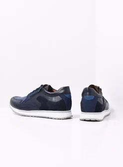 Veterschoenen Heren|Sneakers Heren<Wolky e-Go Men - blauw combi stretch leer blauwcombistretchleer