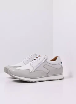 Veterschoenen Heren|Sneakers Heren<Wolky e-Go Men - wit combi stretch leer witcombistretchleer