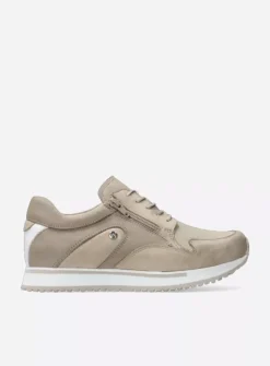Lage Veterschoenen|Wandelschoenen<Wolky e-Go S2F - beige combi stretch leer beigecombistretchleer