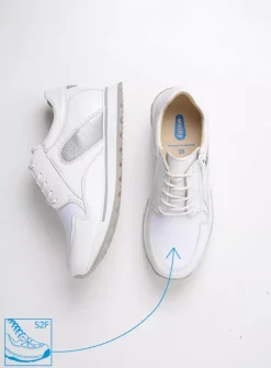 Lage Veterschoenen|Wandelschoenen<Wolky e-Go S2F - wit/zilver stretchleer wit/zilverstretchleer