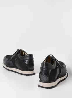 Lage Veterschoenen|Wandelschoenen<Wolky e-Go S2F - zwart combi stretchleer zwartcombistretchleer