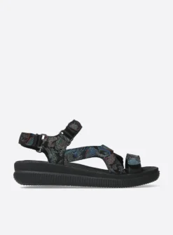 Sandalen<Wolky Energy Lady - zwart/blauw suede zwart/blauwsuede