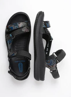 Sandalen<Wolky Energy Lady - zwart/blauw suede zwart/blauwsuede