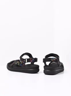 Sandalen<Wolky Energy Lady - zwart/multi flower nubuck
