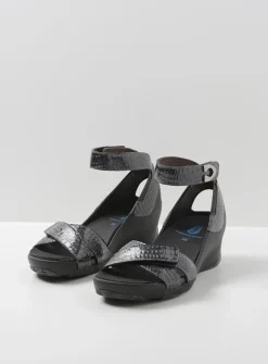 Sandalen<Wolky Era - antraciet crocolook lakleer antracietcrocolooklakleer