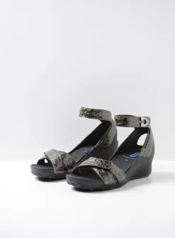 Sandalen<Wolky Era - antraciet leer antracietleer