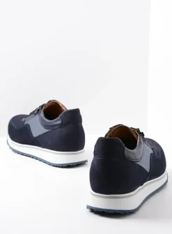 Veterschoenen Heren|Sneakers Heren<Wolky e-Runner - blauw combi leer blauwcombileer
