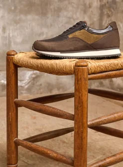 Veterschoenen Heren|Sneakers Heren<Wolky e-Runner - bruin combi leer bruincombileer