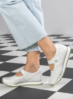 Wandelschoenen|Bandschoenen<Wolky e-Step - wit/lichtgroen leer wit/lichtgroenleer