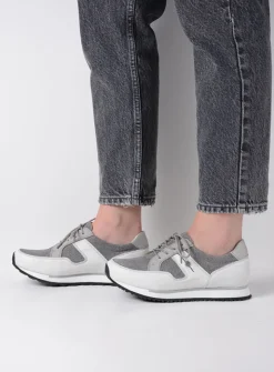 Lage Veterschoenen|Wandelschoenen<Wolky e-Walk - grijs/jeans leer grijs/jeansleer