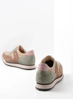 Lage Veterschoenen|Wandelschoenen<Wolky e-Walk - taupe grijsgroen combi leer taupegrijsgroencombileer