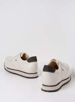 Lage Veterschoenen|Wandelschoenen<Wolky e-Walk - wit combi leer witcombileer