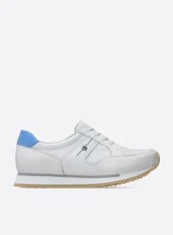 Lage Veterschoenen|Wandelschoenen<Wolky e-Walk - wit/blauw leer wit/blauwleer