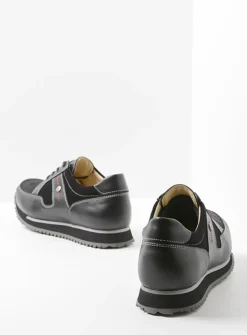 Lage Veterschoenen|Wandelschoenen<Wolky e-Walk - zwart combi stretch leer zwartcombistretchleer
