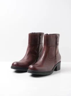 Halfhoge Laarzen|Enkellaarsjes<Wolky Fairview XW - bordeauxrood leer bordeauxroodleer