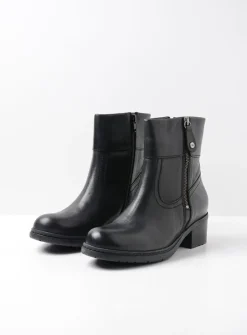 Halfhoge Laarzen|Enkellaarsjes<Wolky Fairview XW - zwart leer zwartleer