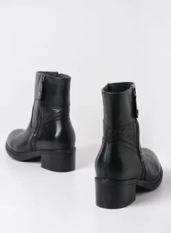 Halfhoge Laarzen|Enkellaarsjes<Wolky Fairview XW - zwart leer zwartleer