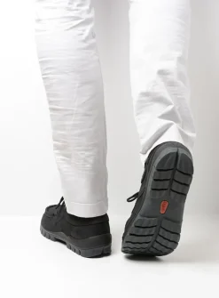 Veterschoenen Heren|Comfortschoenen Heren<Wolky Fly men - zwart nubuck zwartnubuck