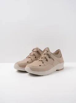 Lage Veterschoenen|Wandelschoenen<Wolky Galena - beige nubuck beigenubuck