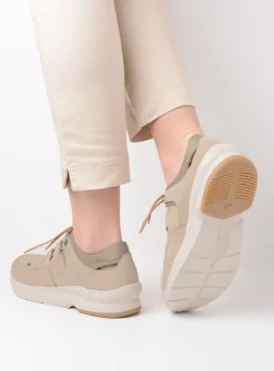 Lage Veterschoenen|Wandelschoenen<Wolky Galena - beige nubuck beigenubuck