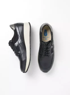 Lage Veterschoenen|Sneakers<Wolky Hammer - zwart combi leer zwartcombileer