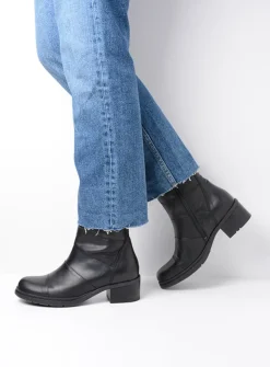 Halfhoge Laarzen|Herfst/Winter<Wolky Hinton - zwart leer zwartleer