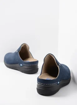 Slippers|Klompen<Wolky Holland DB - blauw nubuck blauwnubuck