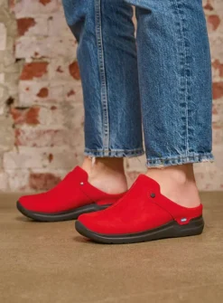 Slippers|Klompen<Wolky Holland DB - donkerrood nubuck donkerroodnubuck