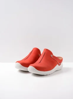 Slippers|Klompen<Wolky Holland DB - rood nubuck roodnubuck