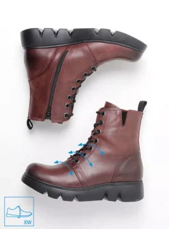 Hoge Veterschoenen|Veterlaarzen<Wolky Hope XW - bordeauxrood leer bordeauxroodleer