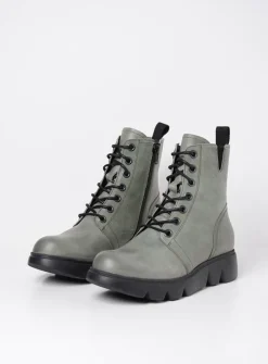 Hoge Veterschoenen|Veterlaarzen<Wolky Hope XW - grijs groen leer grijsgroenleer