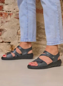 Sandalen<Wolky Ikaria - antraciet leer antracietleer