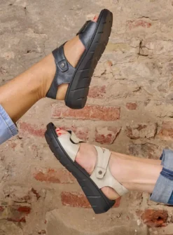 Sandalen<Wolky Ikaria - antraciet leer antracietleer