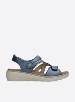 Sandalen<Wolky Ikaria - blauw leer blauwleer