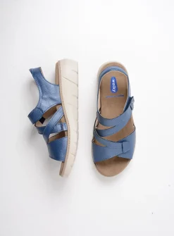 Sandalen<Wolky Ikaria - blauw leer blauwleer