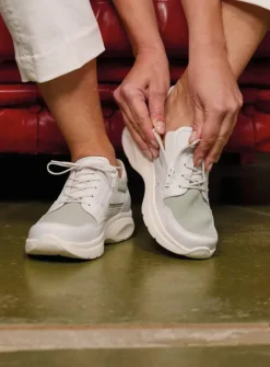 Lage Veterschoenen|Sneakers<Wolky Impact S2F - wit/grijsgroen combi stretchleer wit/grijsgroencombistretchleer