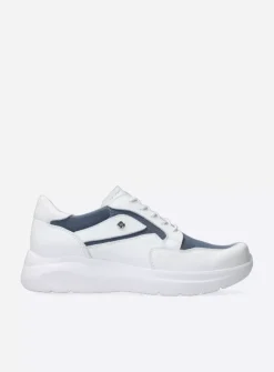 Lage Veterschoenen|Sneakers<Wolky Impact S2F - wit/jeans combi stretch leer wit/jeanscombistretchleer