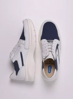 Lage Veterschoenen|Sneakers<Wolky Impact S2F - wit/jeans combi stretch leer wit/jeanscombistretchleer