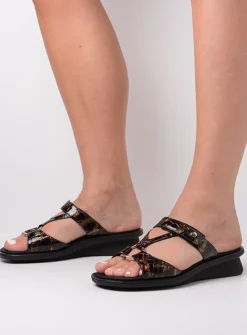 Slippers<Wolky Isa - brons croco lakleer bronscrocolakleer