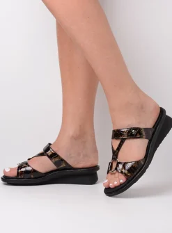 Slippers<Wolky Isa - brons croco lakleer bronscrocolakleer