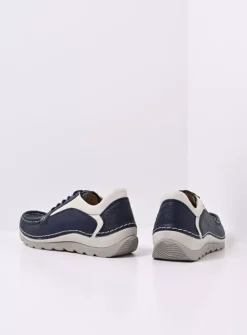 Lage Veterschoenen<Wolky Japura - blauw leer blauwleer
