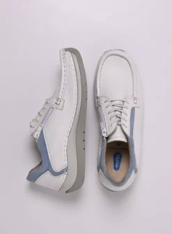 Lage Veterschoenen<Wolky Japura - wit-lichtblauw leer wit-lichtblauwleer