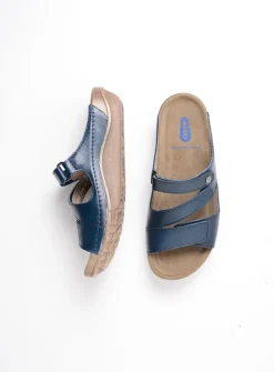 Slippers<Wolky Jasper - blauw geolied leer blauwgeoliedleer